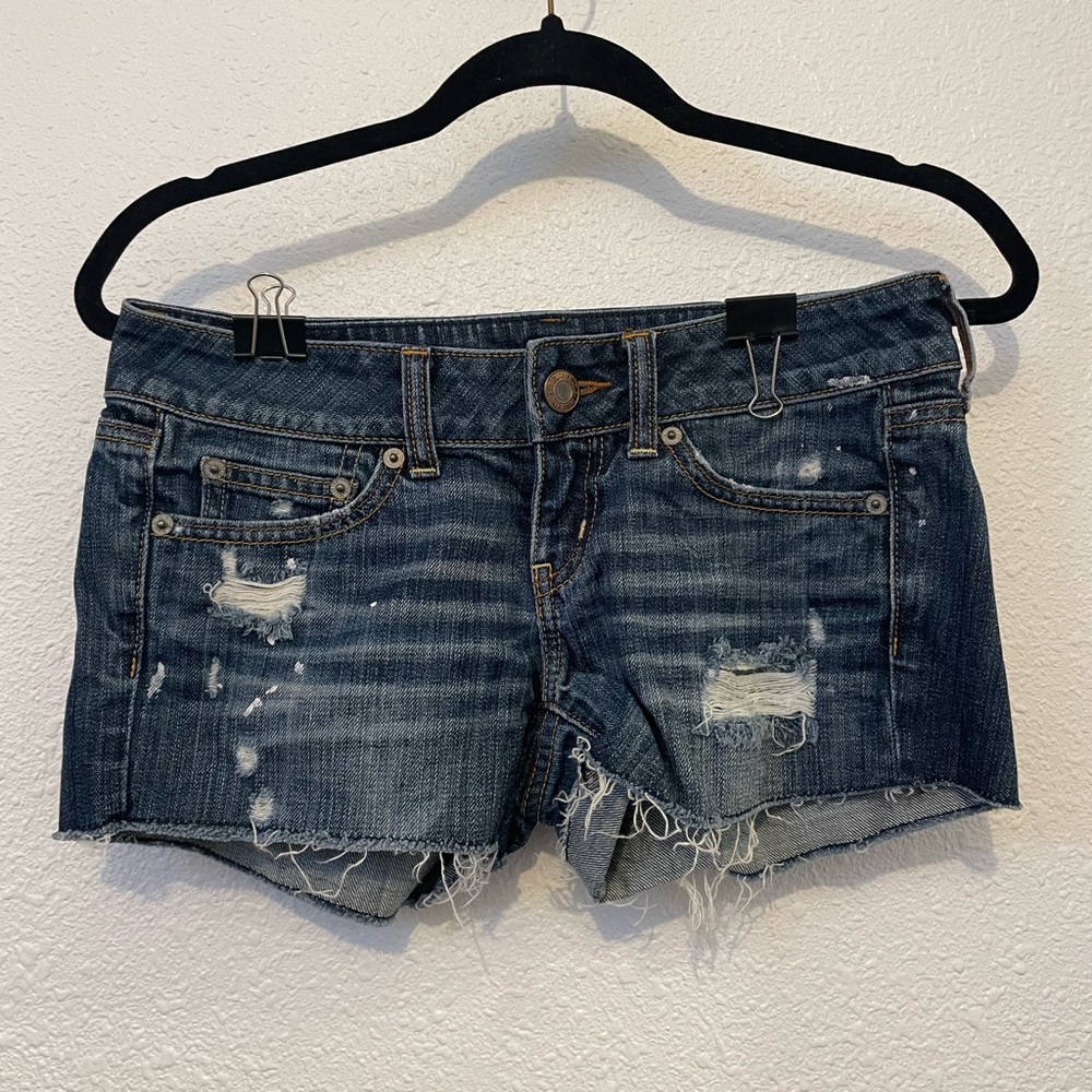 American Eagle Ripped torn distressed Denim Shorts with pockets RN 54485